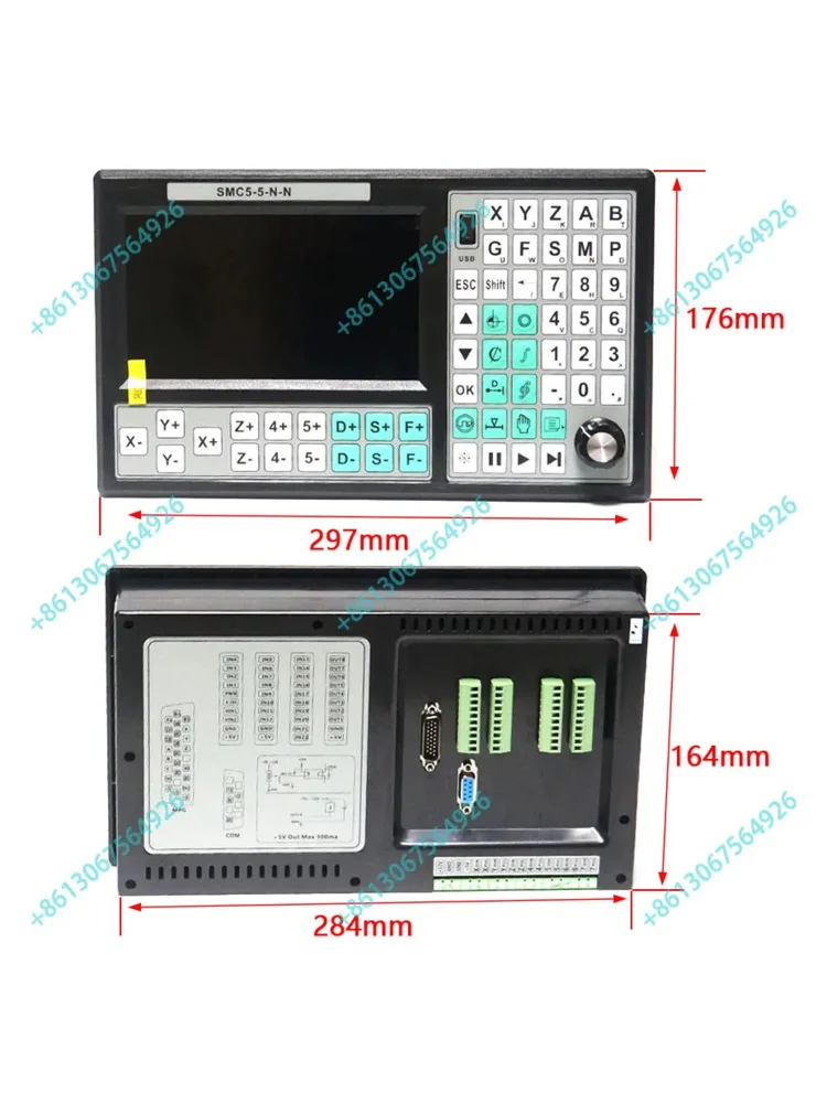 Special offering hot 5 axis offline CNC controller set 500KHz motion control system 7 inch screen 6 axis emergency stop hand whe