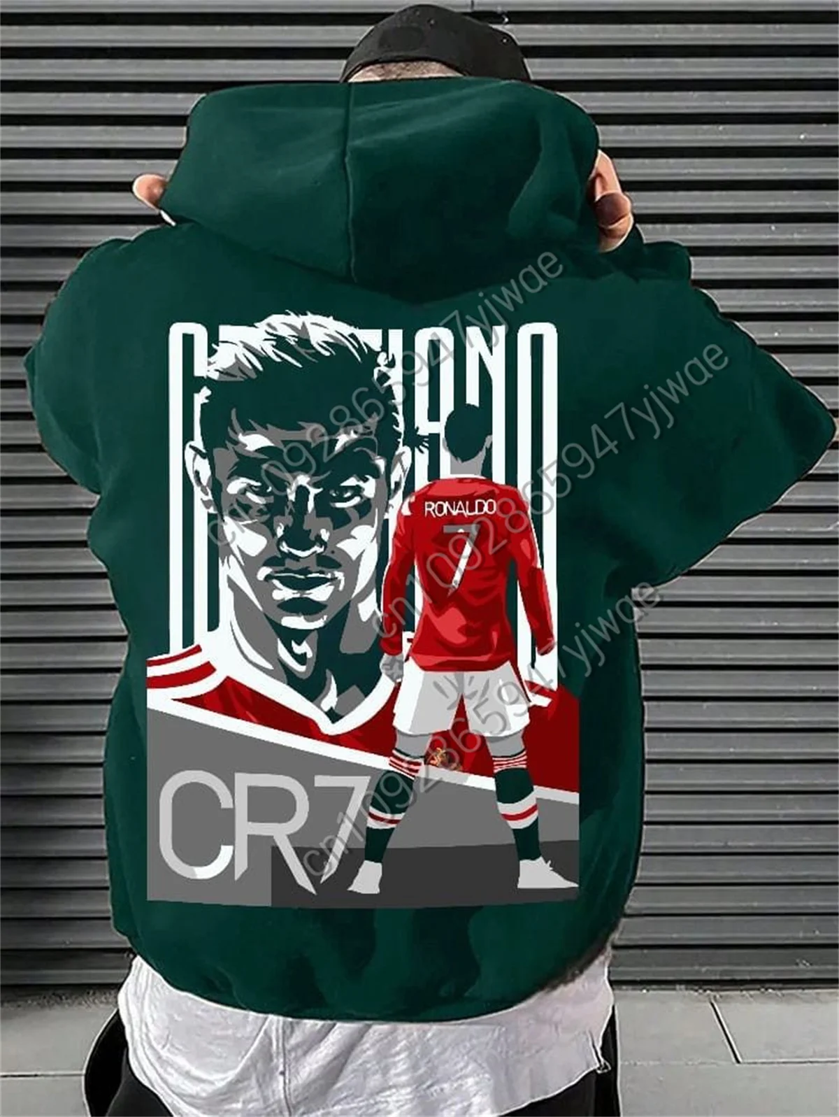 CR7 رونالدو ملابس رياضية هوديي ثلاثية الأبعاد مطبوعة فضفاضة موضة ملابس الشارع الخريف/الشتاء جديد الرجال جيب البلوز