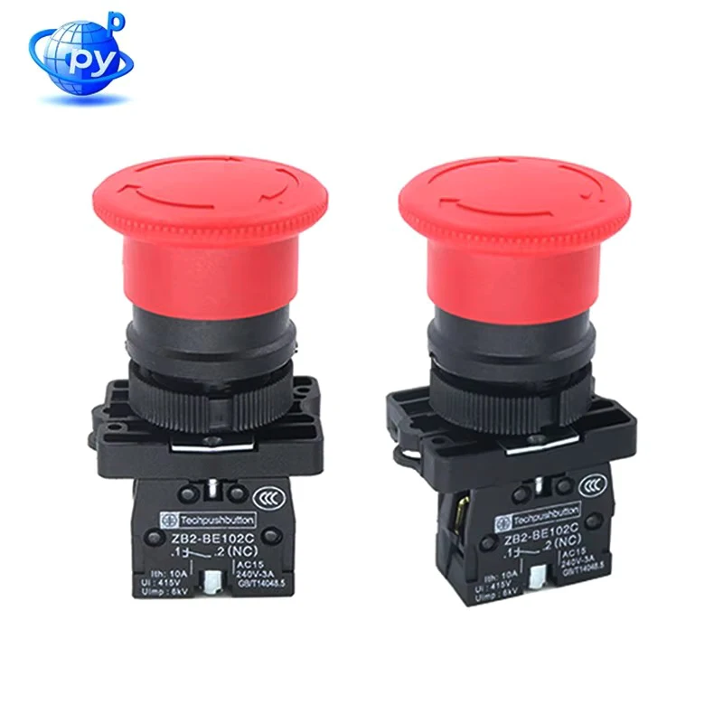 

22mm Mushroom Red E-Stop Push Button Switch ZB2-BE102C Normally Closed XB2-ES542 10A Starter Control Industrial