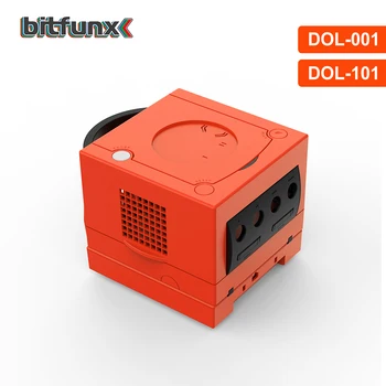 Bitfunx Warm Red NGC 교체 쉘 보호 케이스 Gamecube DOL001 및 DOL-101 게임 콘솔 용 GC 게임 상자