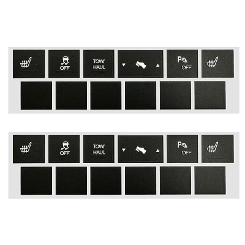 2PCS Car Stickers for Jeep Cherokee Commander PVC Car Center Heated Seat Traction Button Repair Sticker Set Black Auto Decals