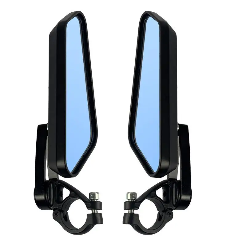 Knife Shape CNC Aluminum Rearview Mirror F6050 Blue Lens Handlebar Mount Side Mirror For Motorcycle Off-road Bike