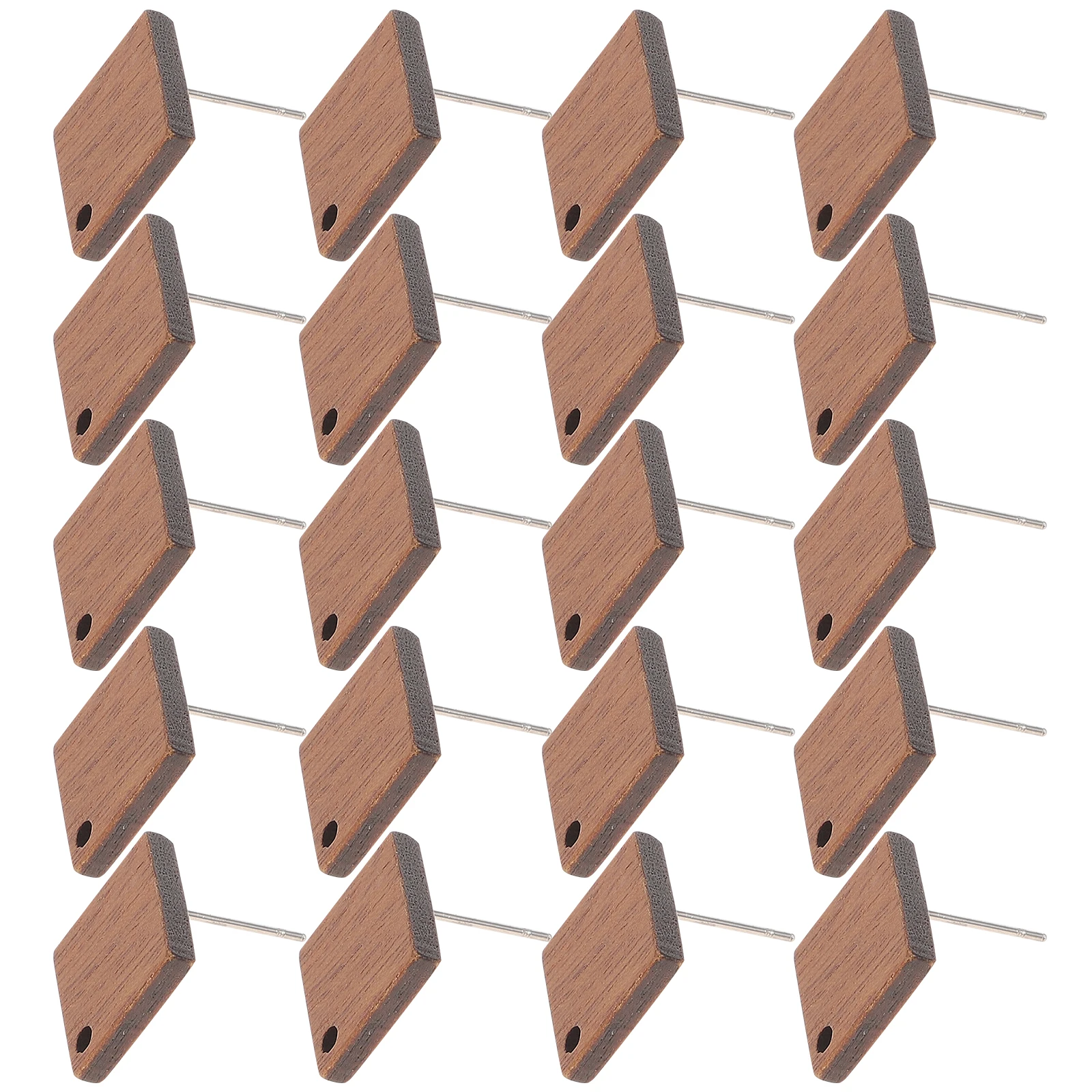 

20pcs Earring Post Studs Wood Alloy DIY Jewelry Making Accessories Flat Head Pins for Earrings Repair Craft Projects