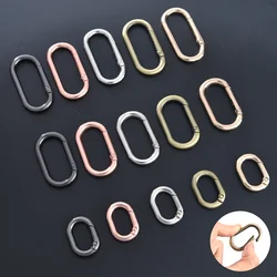 5pcs Metal Oval O Ring Spring Clasp Openable Round Carabiner Keychain Clips Hook Dog Chain DIY Jewelry Buckle