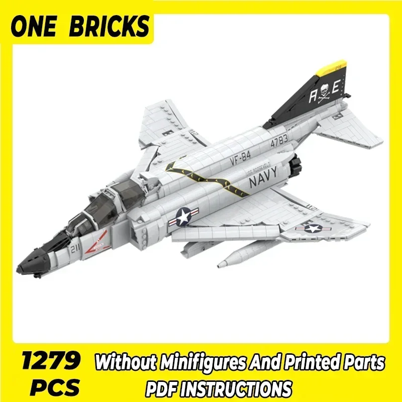 

Moc строительные блоки военные F-4 фантомный истребитель технические кирпичи DIY сборка строительные игрушки для детей праздничные подарки