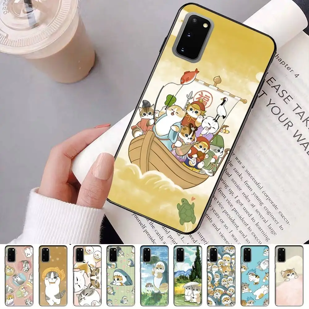 Cute Mofusands Cat Phone Case For Samsung S 24 Fe 25 Ultra Plus 20 Lite 21 30 22 23 24 22 Ultra 5G Fundas