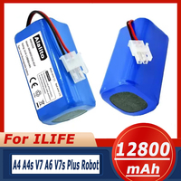 14.8V 12800mAh Rechargeable Lithium Battery for ILIFE Ecovacs A4s A4 A6 A9 V7 V7s V7s Pro Chuwi Battery Real Capacity