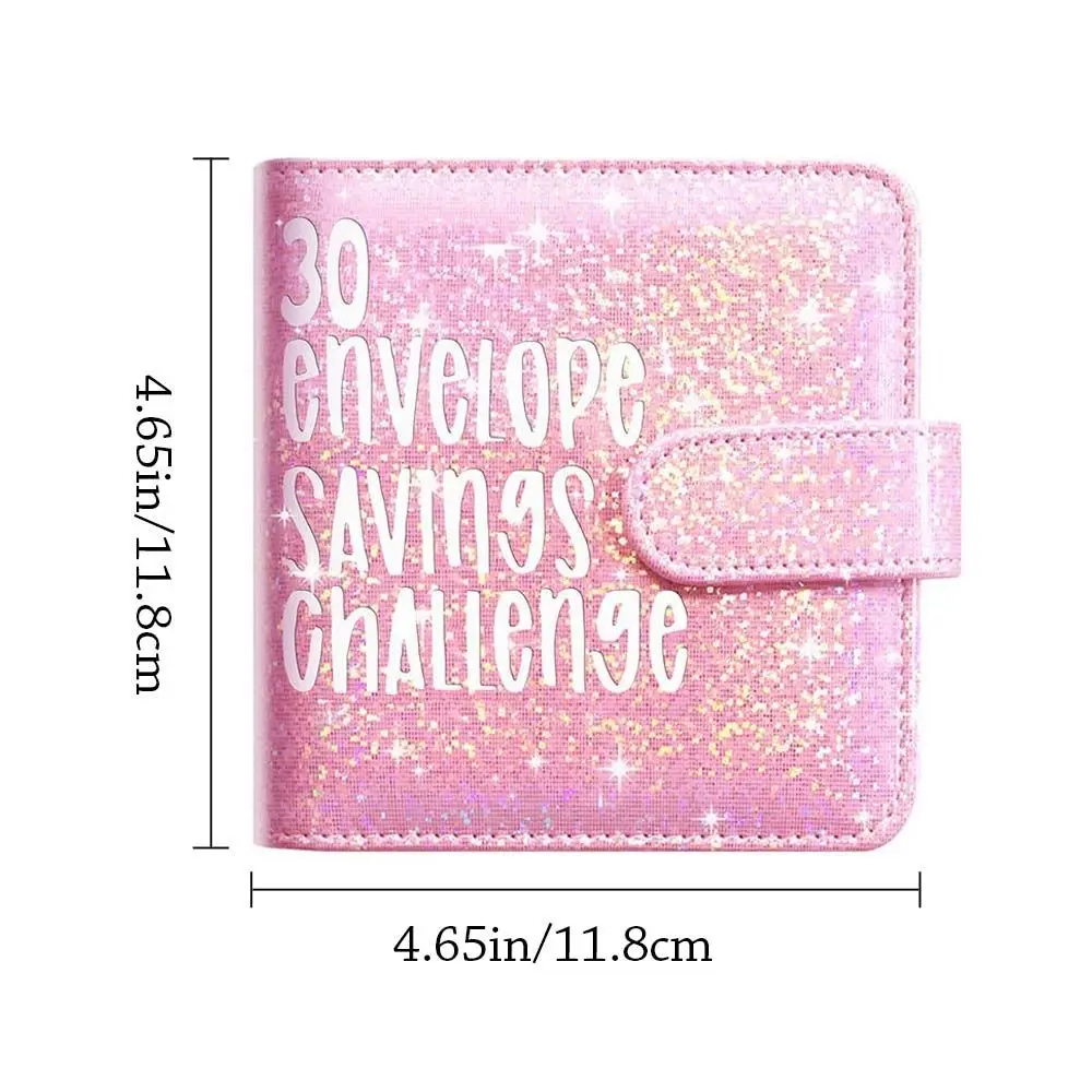 Save Money 30 Envelopes Money Saving Challeng PU Large Capacity Mini Binder Savings Challenge Reusable Waterproof