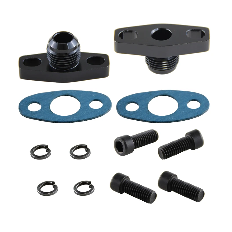 2PCS AN10 Turbo Oil Return Drain Flange Adapter Kit For Garrett T25 T28 T30 T35 GT28 GT30 GT35 GT40 GT47 GT50 GT55