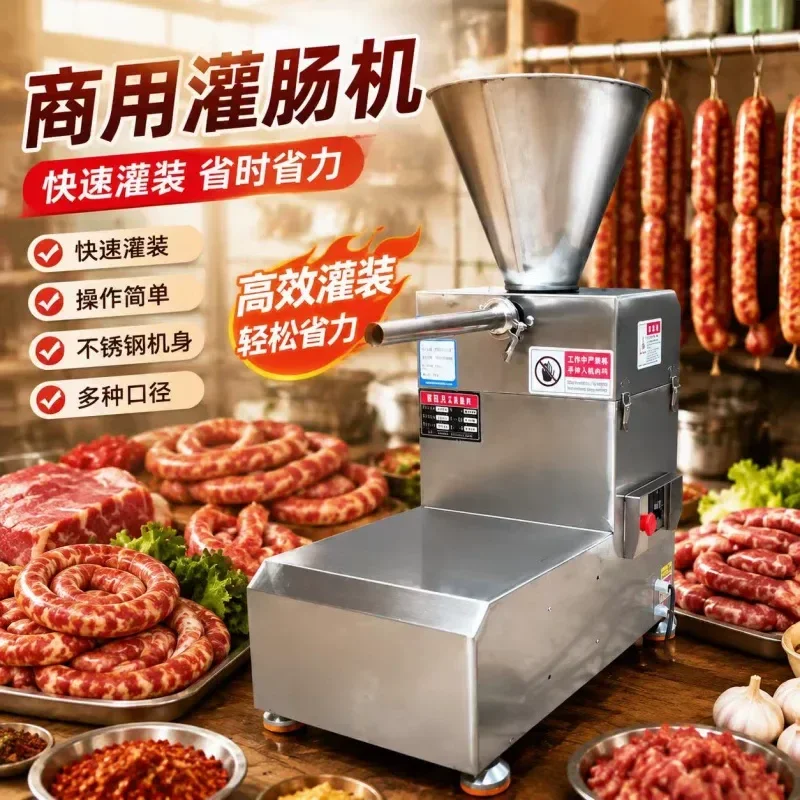 for Enema Machine Electric Commercial Sausage Filler Household Meat Ham Processing Foot Pedal Automatic Canning Sausage Maker
