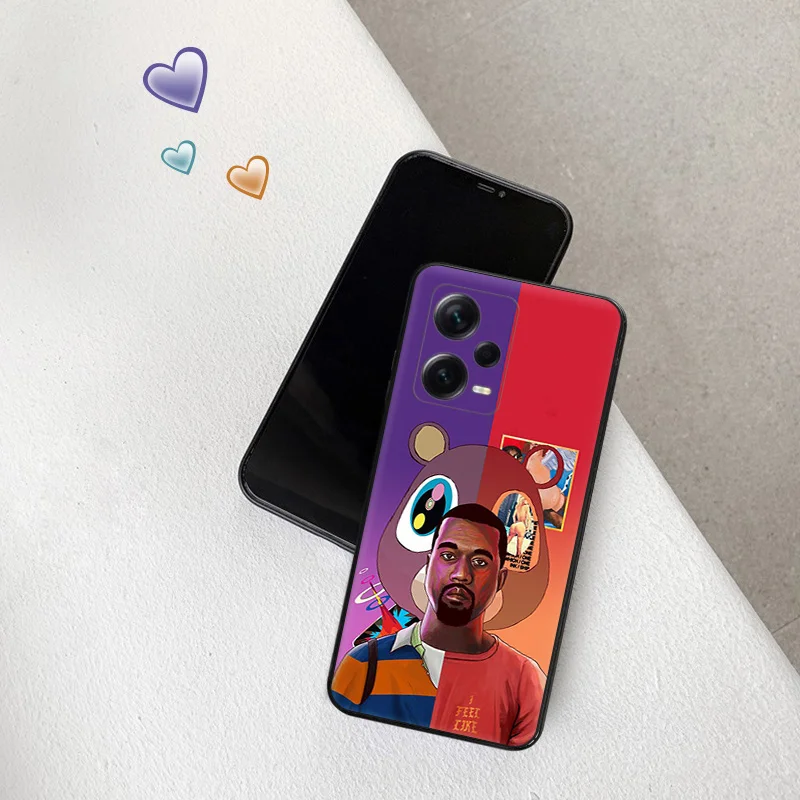 Silicone Soft Phone Case for Redmi Note 13 Pro 4G 5G 12 12c 13c Xiaomi 12t 12x 13Lite 12Lite Power Kanye Omari West Cover