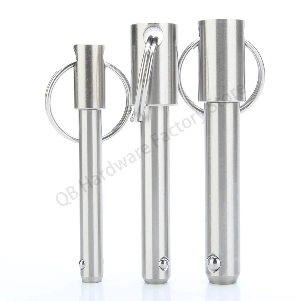 High Quality QB115.1 Dia5~16mm All Stainless Steel Solid Quick Release Pins Spring Ball Lock Pins With Ring