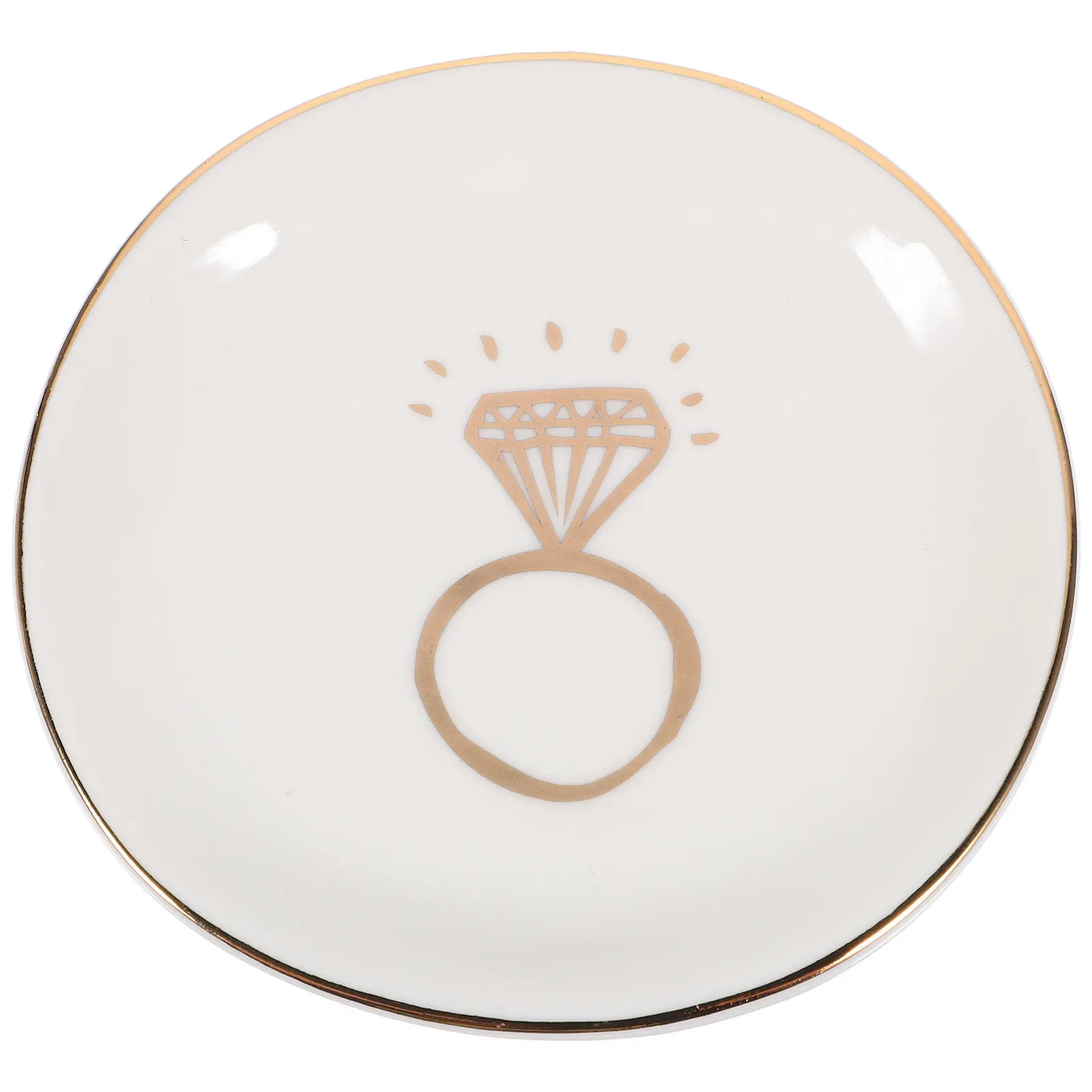

Ceramic Jewelry Dish Chic Round Trinket Tray Decorative Jewelry Storage Plate Ring Earring Dish Suitable for Dressing Table Shop