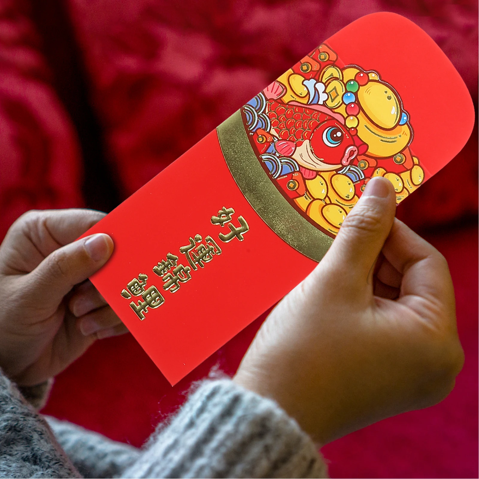 

24pcs Lucky Money Red Envelope Bag Chinese New Year Spring Festival Gift Card Bags Year's Red Envelopes Multifunctional Dragon