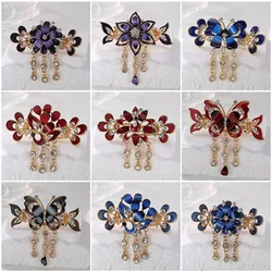 Fashion Crystal Butterfly Women's Hair Clip Colorful Rhinestone Elegant Kawaii Girl Tassels Hair Accessory Hair Clip Headband