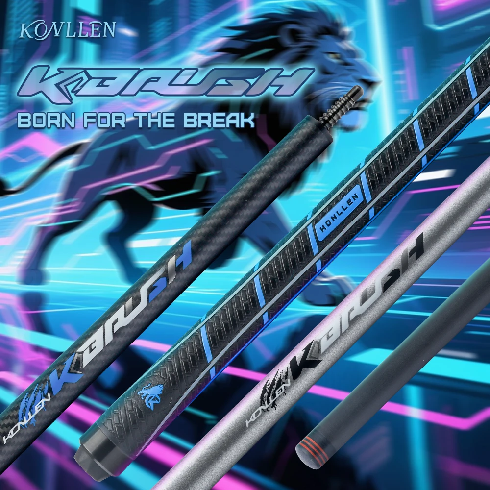 

KONLLEN Punch Cue with Carbon Fiber Black Technology 12.9mm 3/8*8 Joint Professional Break Cue Stick