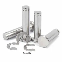 1/5pc M3 M4 M5 M6 M8 M10 M12 A2 Stainless Steel Flat Head Bearing Cylindrical Positioning Axis Roll Dowel Pin With Shaft Circlip