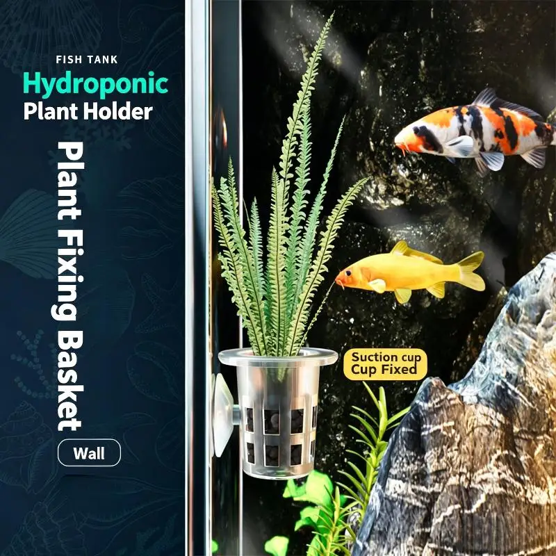 10Pcs Clear Plastic Aquarium Planting Cups With Suction Base Water Grass Pots For Freshwater Fish Tank Decor