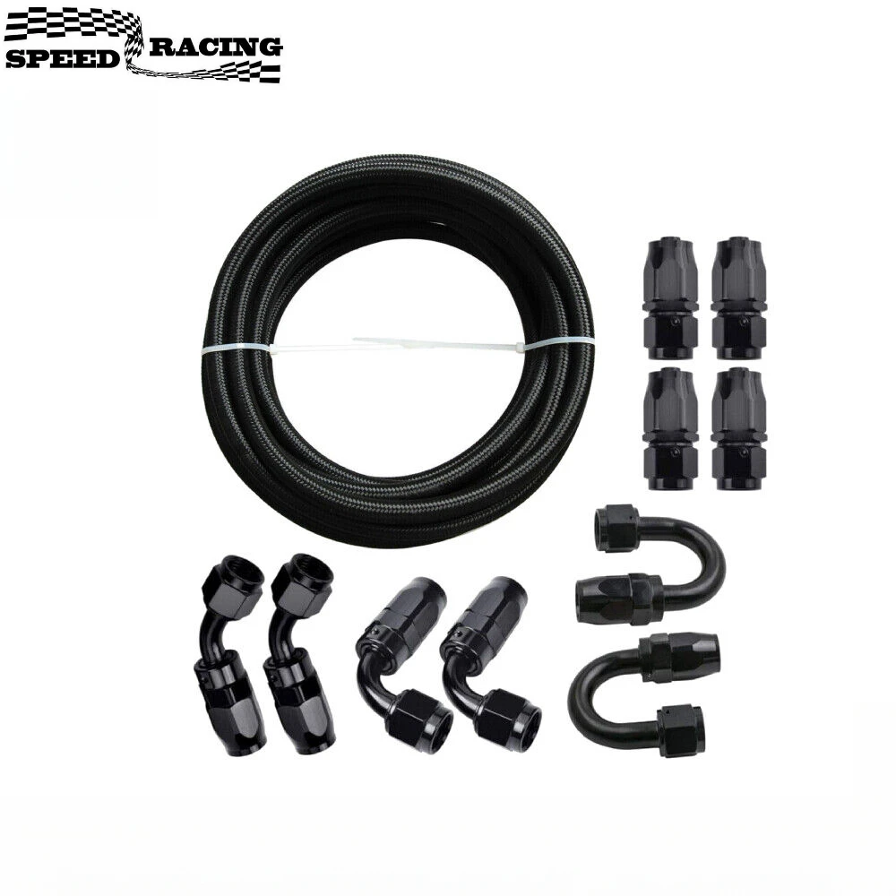 

CPE 16FT Stainless Steel Braided 6/8/10AN Fuel/Oil/Gas Hose Line & Fittings Kit