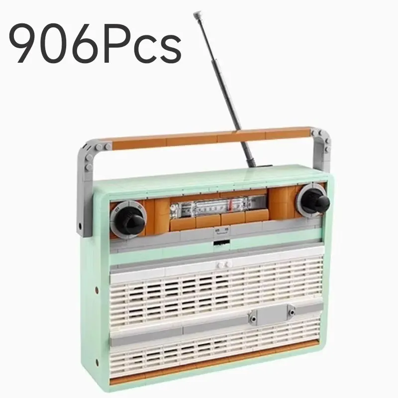 New MOC Retro Radio Model Building Blocks 1970s transistor Radio Music Home Decor Bricks Toy for Children Christmas Gifts