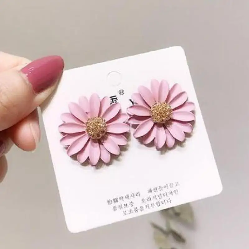 925 Silver Needle Chrysanthemum Flower Earrings For Women Earing Jewelry Fairy Little Daisy Stud Earrings 2024 Trending New Z40