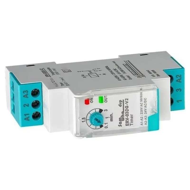 TFORU-ERV-03DG-V2 Delay Relay Switch 0.1-3S Adjustable Timer With LED Indicator For Industrial Commercial Control