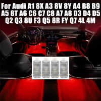 For Audi A1 8X A3 8V 8Y A4 B8 B9 A5 8T A6 C6 C7 C8 A7 A8 D3 D4 D5 Q2 Q3 8U F3 Q5 8R FY Q7 4L 4M Car Footwell Lights Accessories