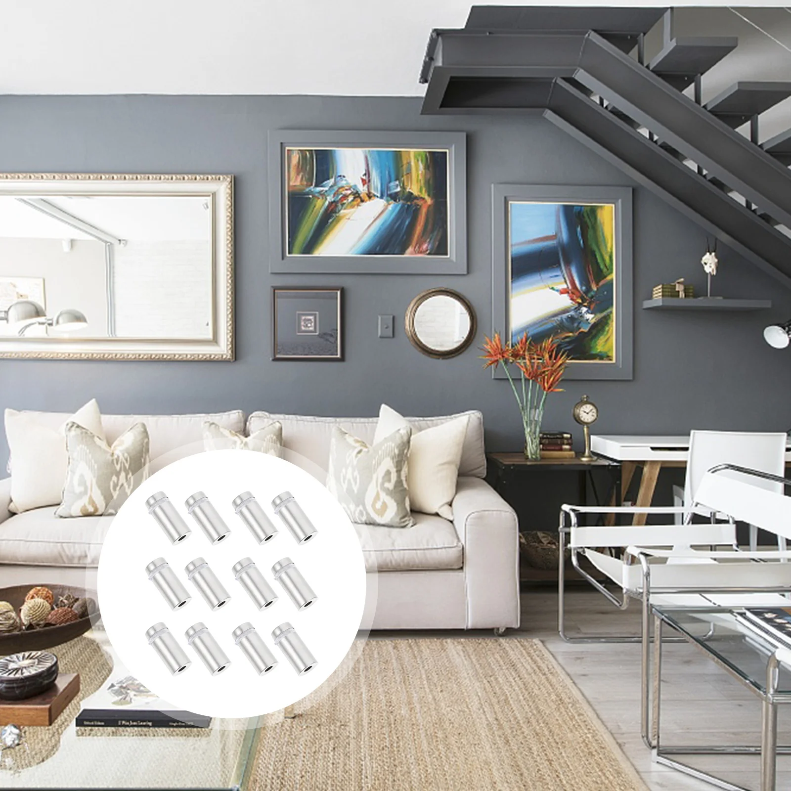 

12Pcs Sign Standoff Nails Stainless Steel Decorative Glass Nail Advertising Display Substrate Sign Standoff Nail