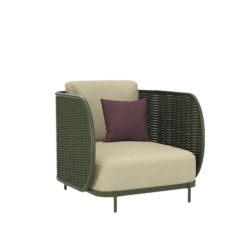 Outdoor sofa combination Outdoor courtyard Outdoor villa Living room Hotel famous club Leisure terrace Rattan sofa