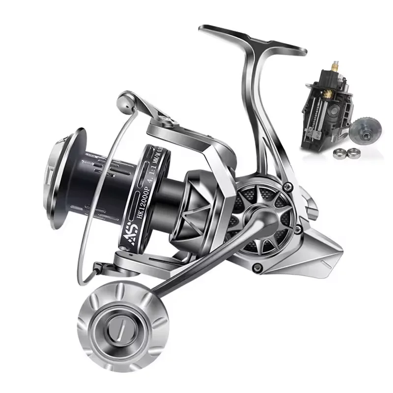 

8000-12000 Powerful Saltwater Fishing Reel Alloy Spool Steel Bearing Alloy Gear Metal Arm Surf Fishing Spinning Reel