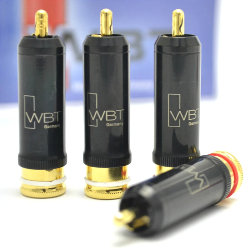 4Pcs High end WBT-0102 Cu Nextgen Copper RCA plug audio signal cable connector HiFi audio terminal RCA plug