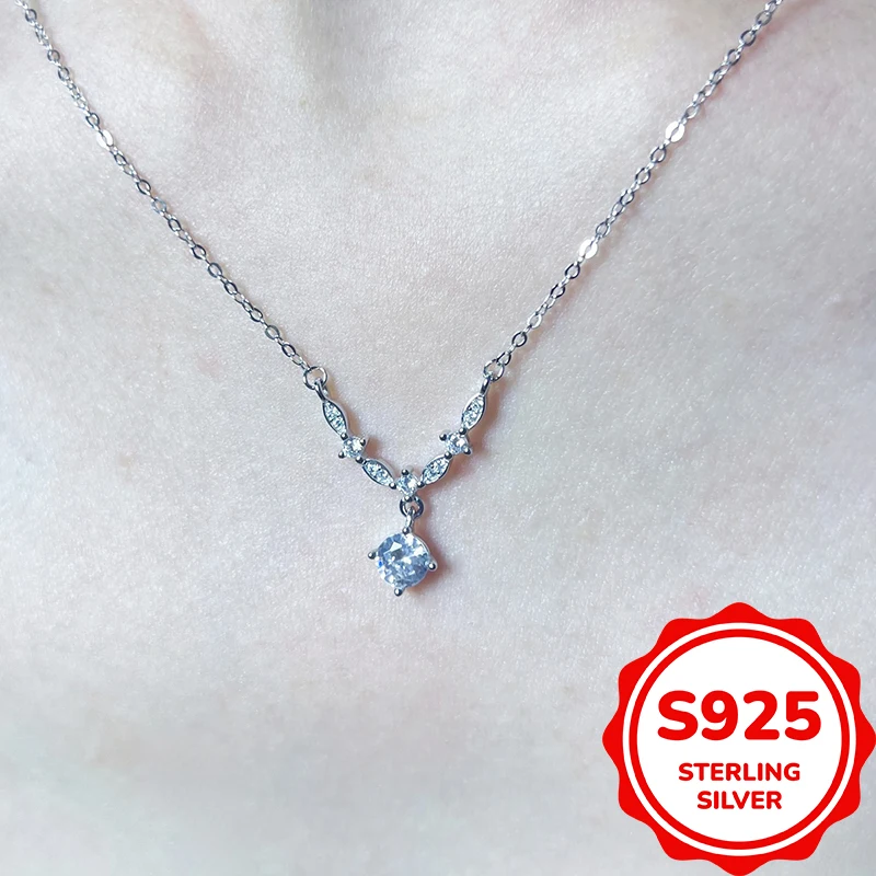 

Ожерелье из стерлингового серебра 925 пробы, изысканный холодный стиль, модный и универсальный нишевый дизайн, легкая роскошь, элитная любовь на День святого Валентина