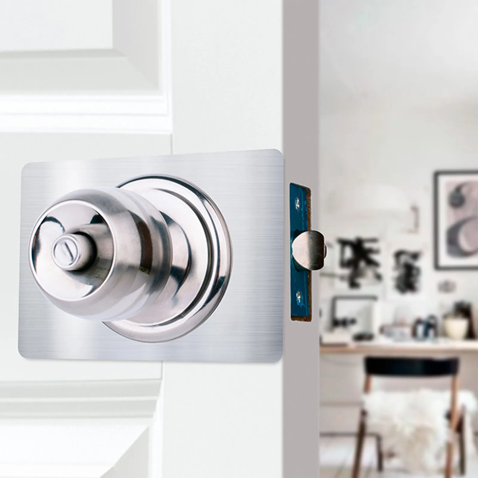 2Pcs Door Reinforcement Plate Stainless Steel Door Strike Plate Cover for Scratched Lock Area Wooden Metal Doors