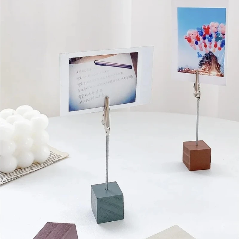 1pcs Retro Color Wood Photo Note Clip Mini Table Wooden Display Stand Holder for Memo Paper Desk Accessories Office School F891