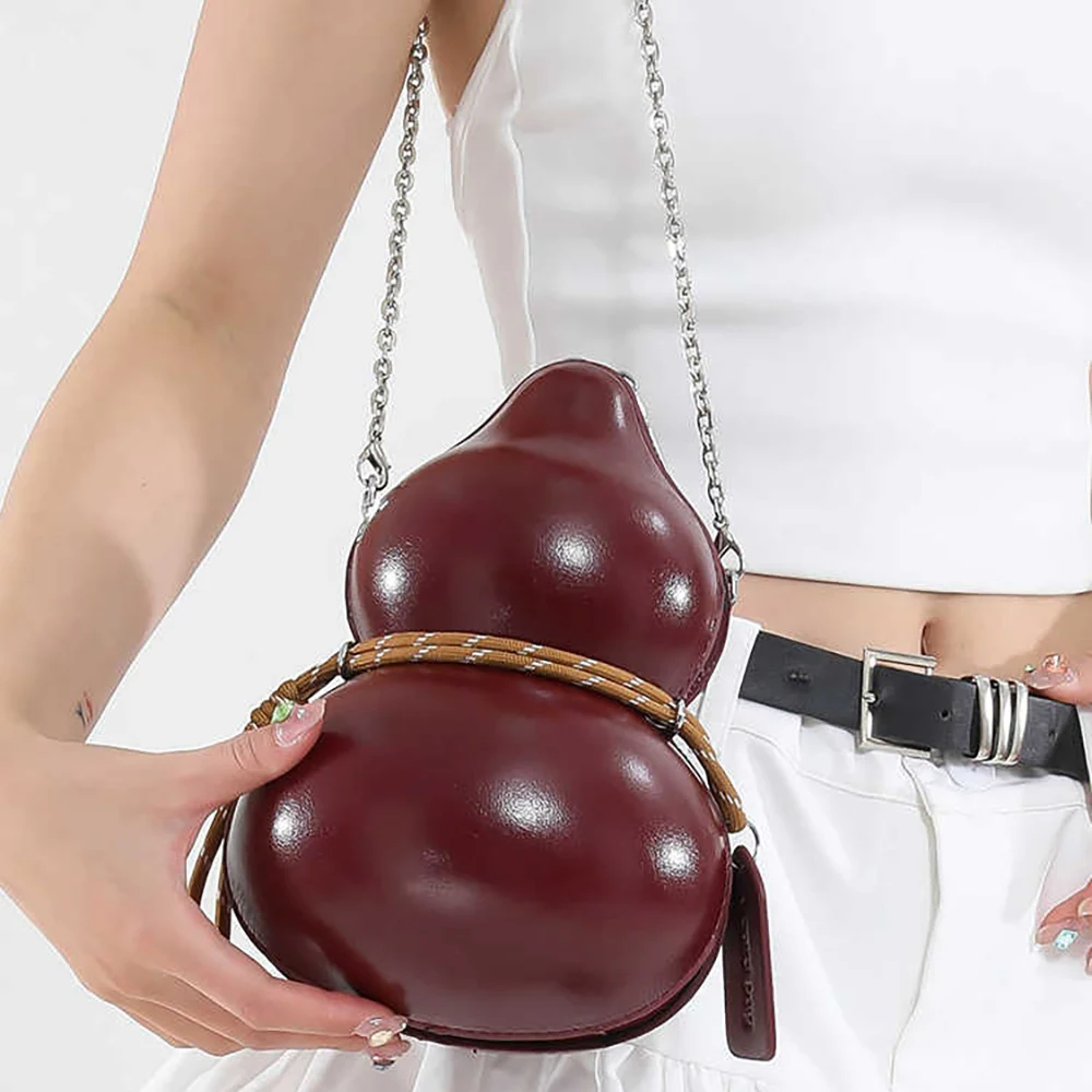 design-criativo-cabaca-forma-saco-feminino-personalizado-moda-correntes-bolsa-de-ombro-unico-2025-novo-borgonha-pequenos-sacos-crossbody