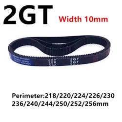 3D Printer GT2 Width 10mm Closed Loop Rubber 2GT Timing Belt Length 218 220 224 226 230 236 240 244 250 252 256mm