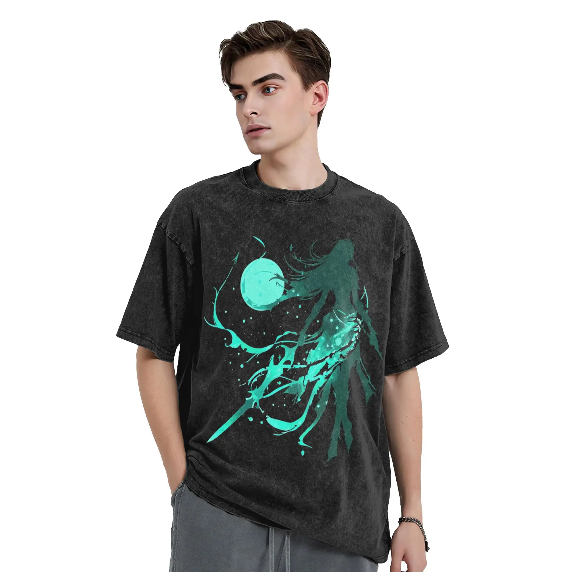 

Stellar Blade Eve Mystical T Shirts Hip Hop Washed Short Sleeve Oversize T-Shirt Vintage for Men Women Graphic Printed Tees