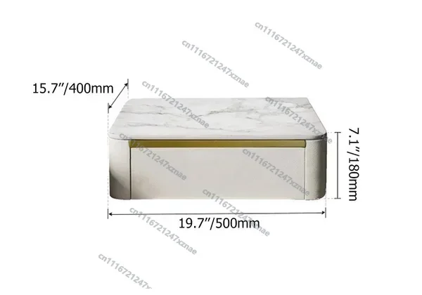 Modern Style Creative Floating Nightstand 1 Drawer Bedside Table with Sintered Stone Top, Fast Shipping