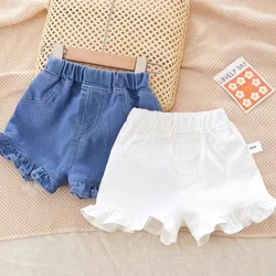 MILANCEL Summer Kid's Pants Fashion Girls New Denim Ruffle Shorts Children's Wear Teenage Girl Jeans