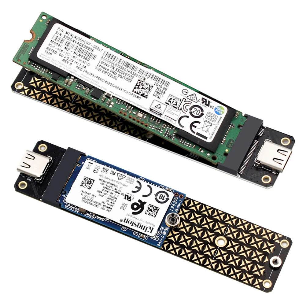 NGFF M.2 To USB3.1 Type-C Converter JMS580 Chip M.2 SATA/NVME SSD To USB 3.1 Riser Card Adapter for 2230/2242/2260/2280 SSD