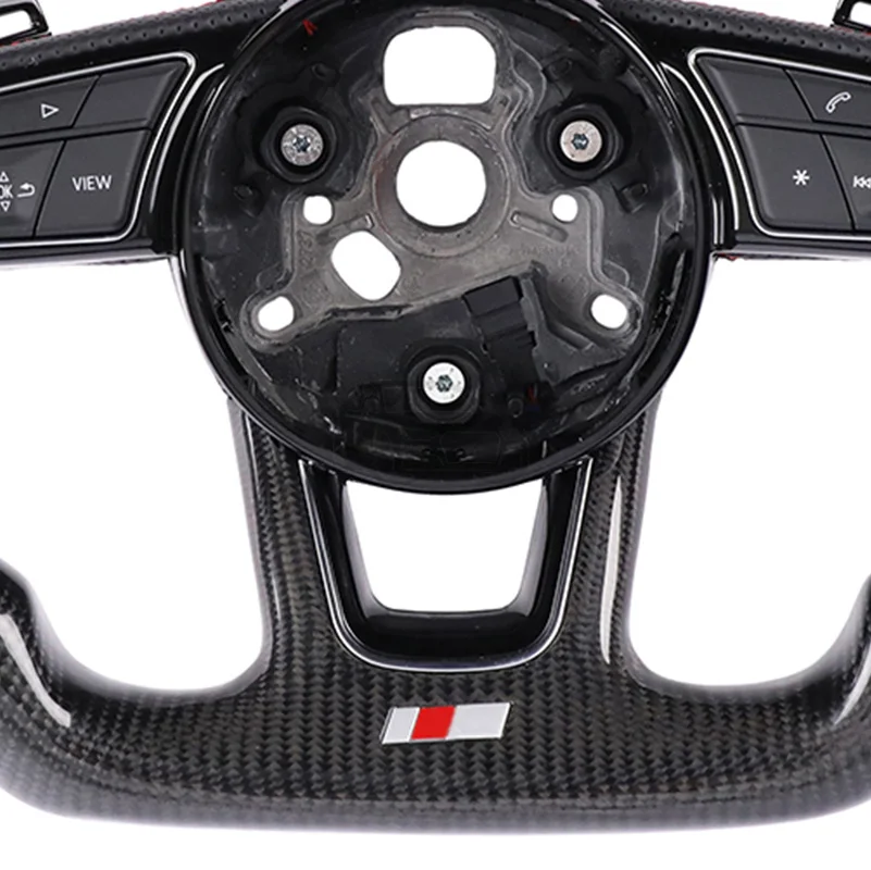 Carbon fiber car steering wheel full set suitable for Audi A3 A5 S5 A4B9 with buttons and frame,hollow shift paddles