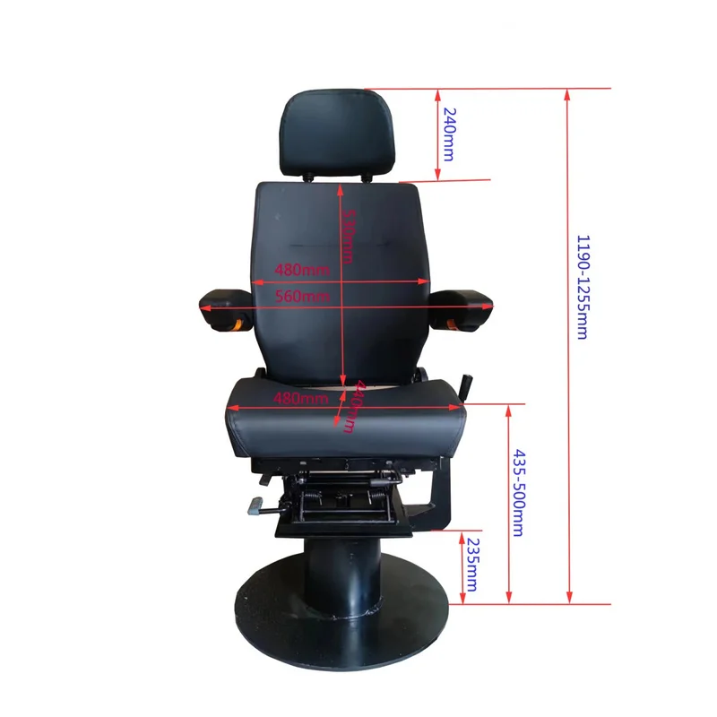 Heavy Duty Driver Swivel Seat Locomotive Train Railway Engineering Crane Vessel Operator Chair