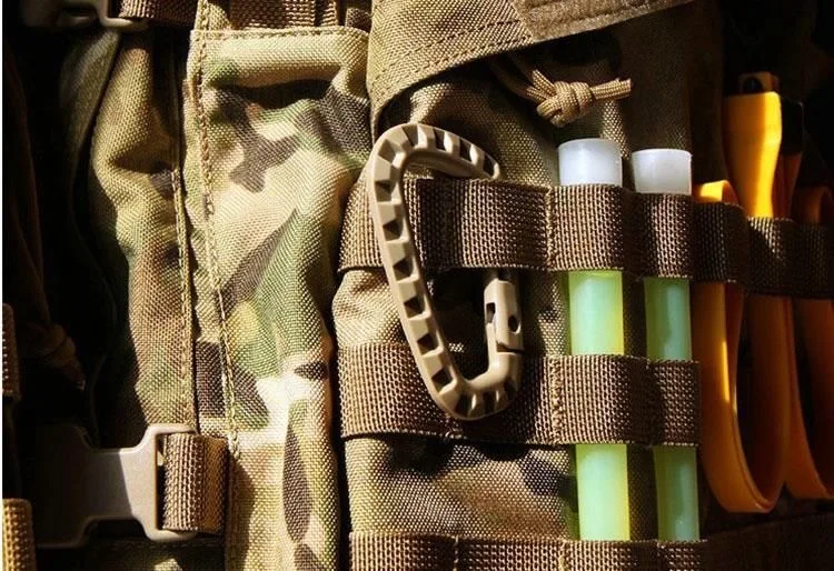 Taktischer D-Ring Grimlock Karabiner Clip MOLLE Gurtbandbefestigung Schnelles Riegelsystem für Militärweste/Rucksäcke/Beutel/Tasche/Gürtel – Detail 3