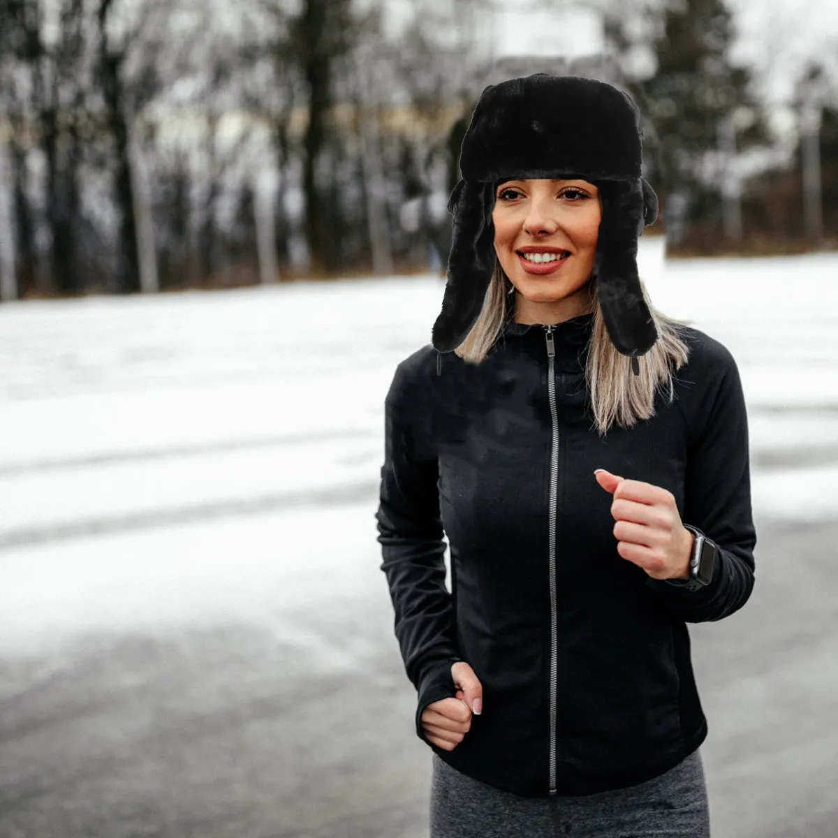 

Зимняя теплая утолщенная хлопковая шапка-ушанка с защитой от ветра, лыжная шапка-траппер для активного отдыха в холодную погоду, пилотская шапка-траппер, 1 шт.