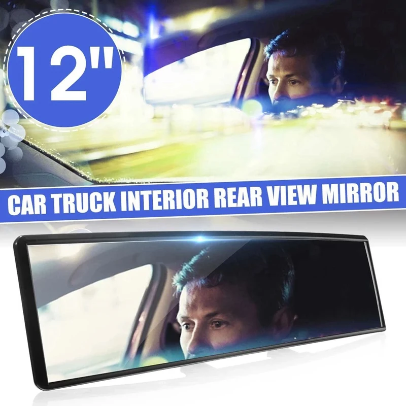 

Car Rearview Mirrors,Car Universal 12Inch Interior Clip on Panoramic Rear View Mirror Wide Angle Rear View Mirror