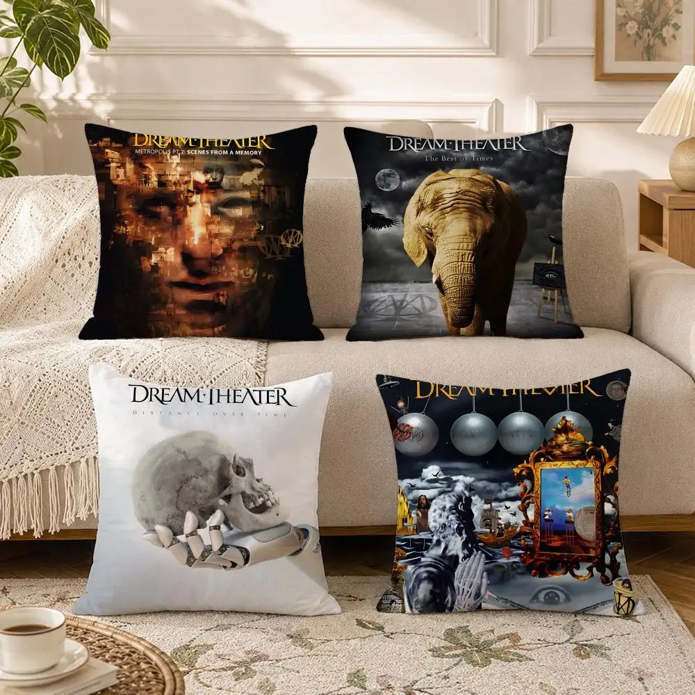 Band-Dream TheaterS Cushion Cover Soft Square Throw Pillow Covers Set for Sofa Bedroom Car Home Decoration