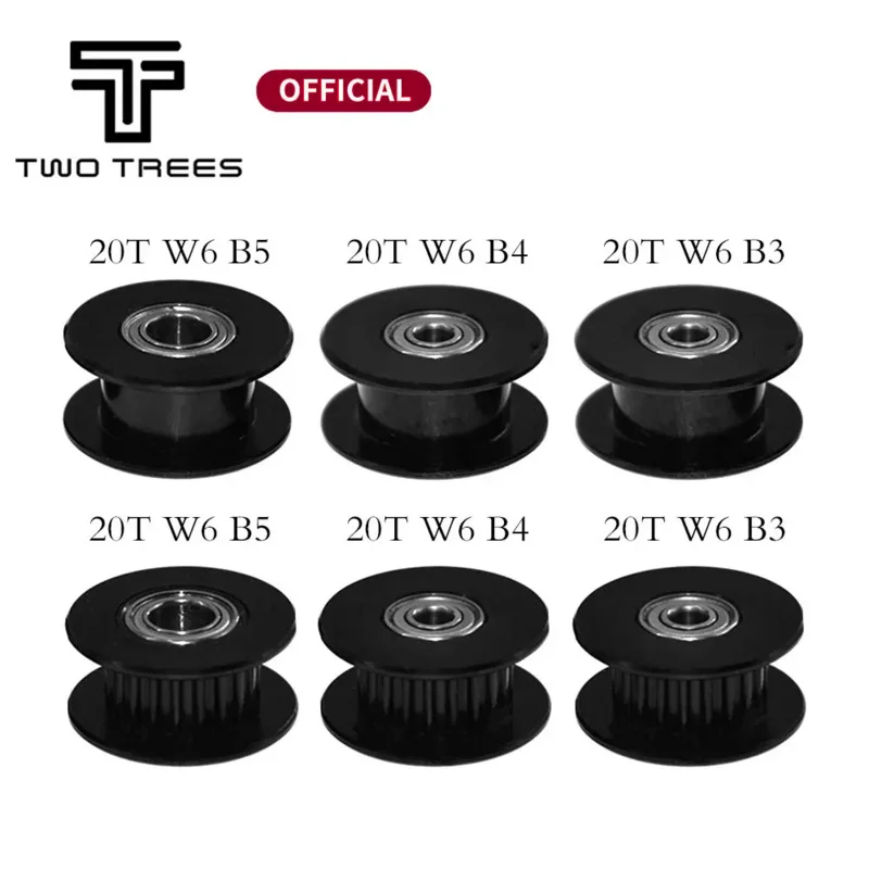 

2GT 20-зубчатый направляющий шкив черного цвета, отверстие 3 мм, 4 мм и ширина 6 мм с зубцами или без зубцов для синхронного колеса ремня ГРМ GT2