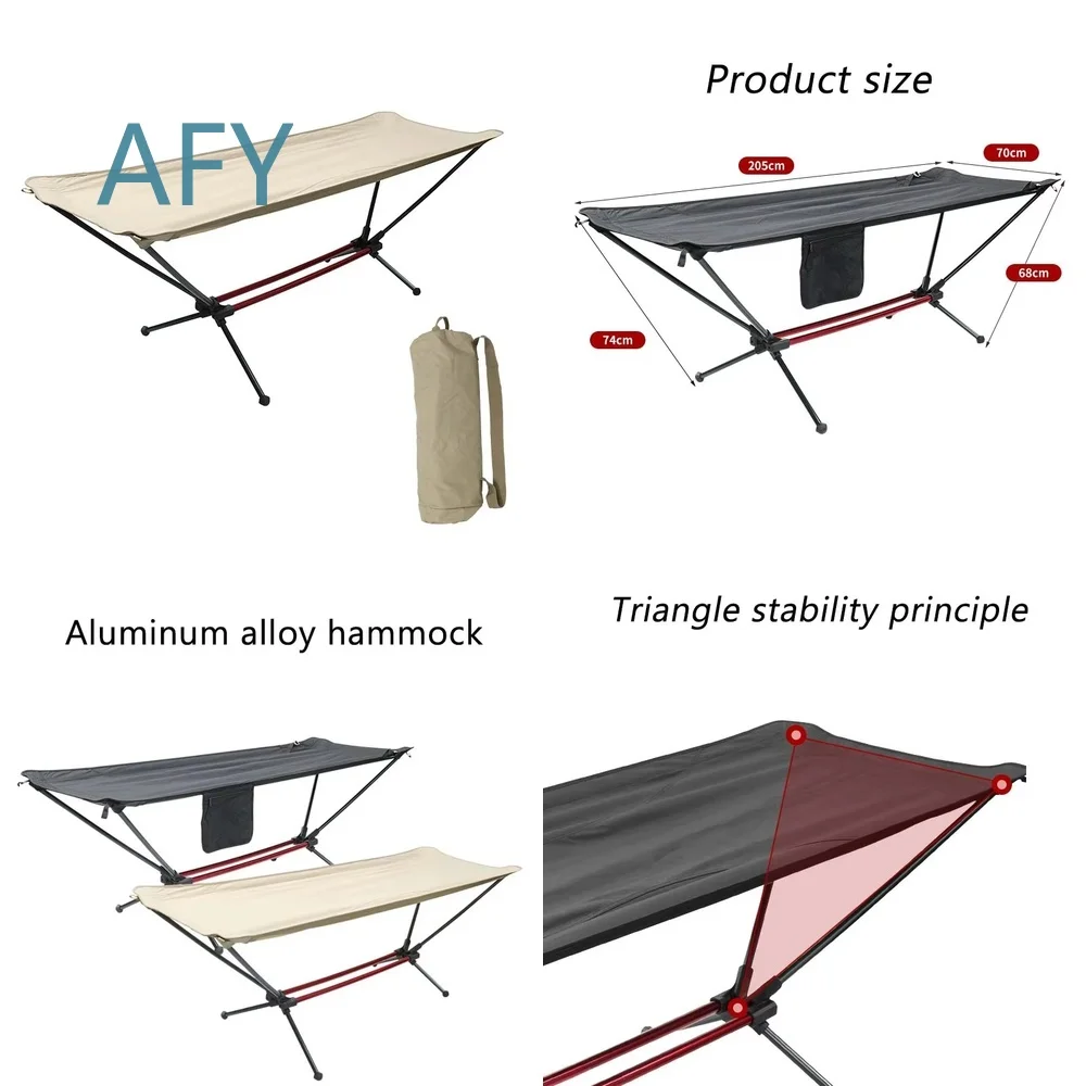 Portable Folding Hammock Stand for Outdoor Camping Garden Relaxation Lightweight Aluminum Frame Easy Setup Travel Friendly