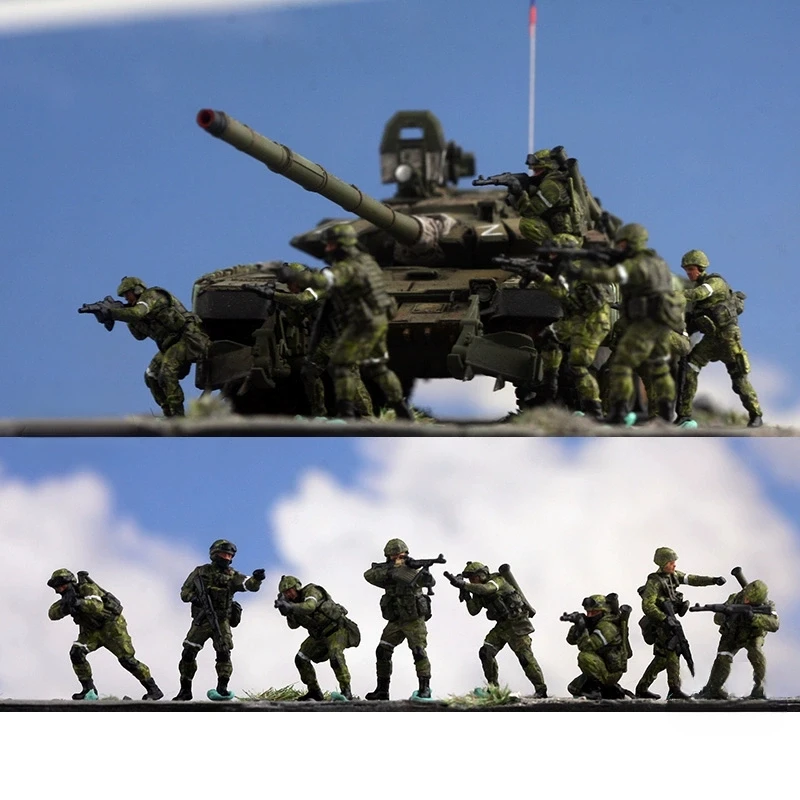 

2025 New 1/72 Scale 7Pcs Russian Armored Combat Group Soldiers Action Figures Model DIY Scene Accessory Display Toys Collection