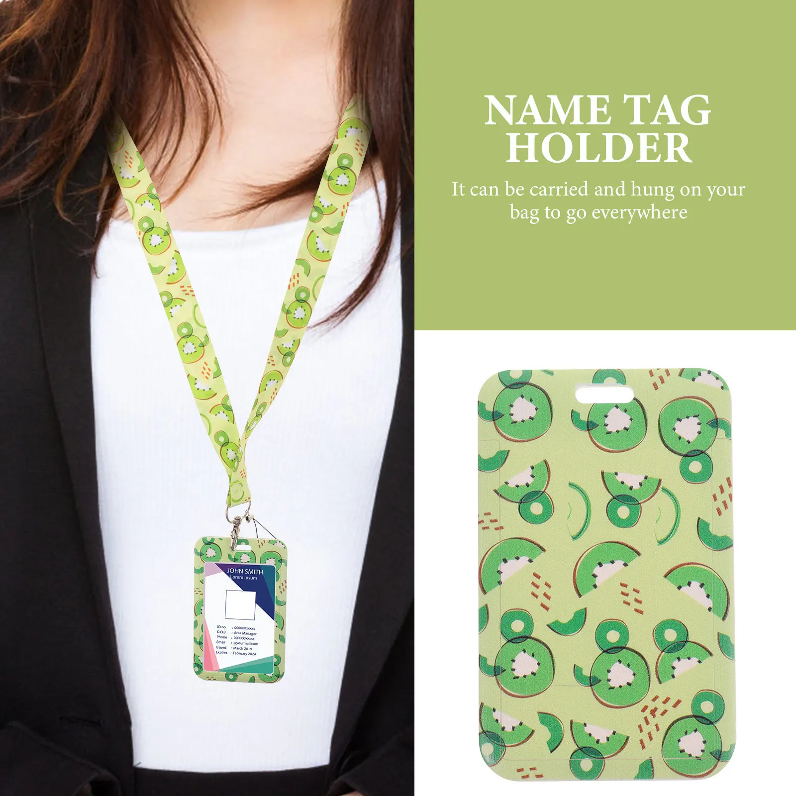 

Id Card Holder With Lanyard Detachable Badge Reel For School Office Medical Use Anti-Scratch Card Sleeve Name Tag Holder